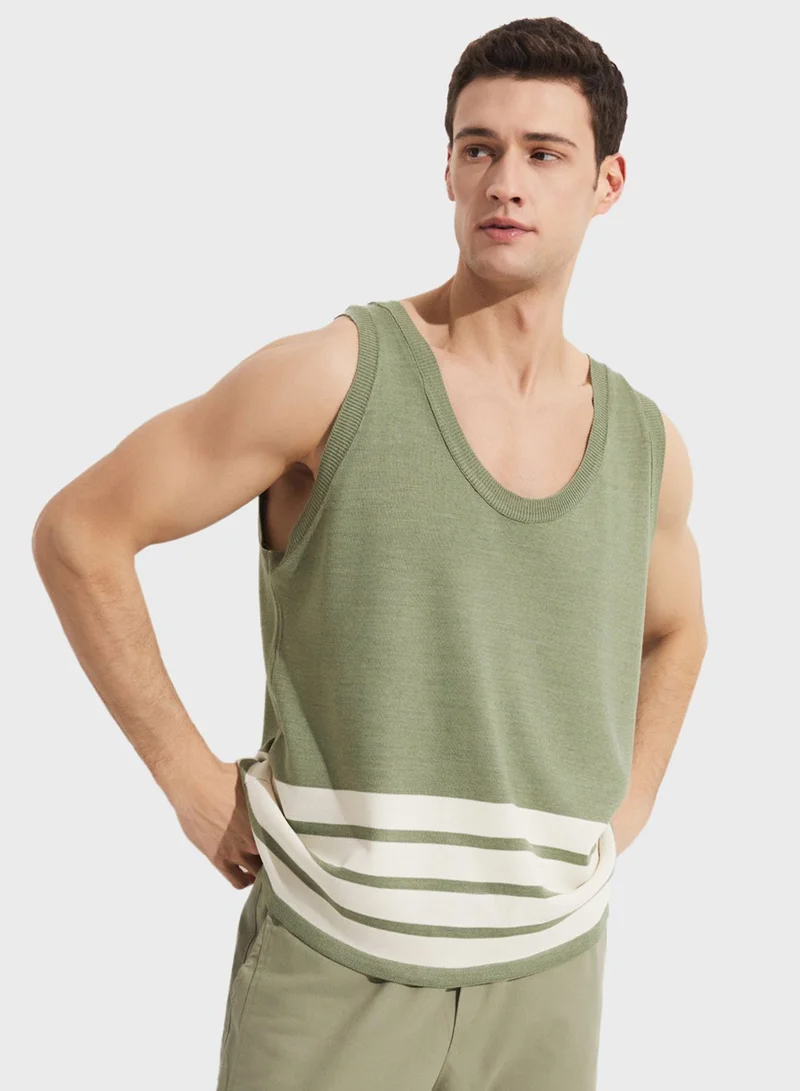 جون Striped Vest