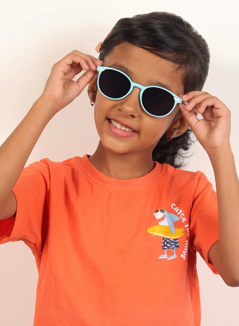 Woggles Stylish Blue & Grey Wayfarer Kids Sunglasses