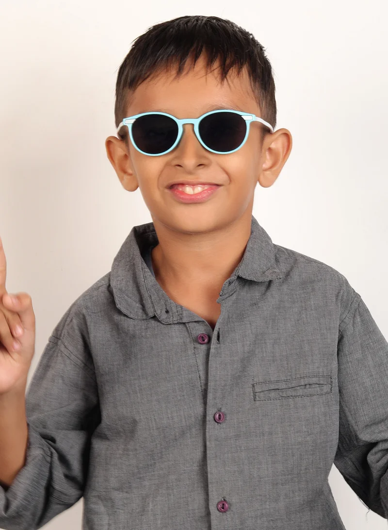 Woggles Stylish Blue & Grey Wayfarer Kids Sunglasses