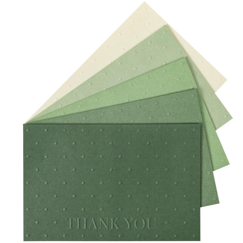 Crisky Embossed Thank You Cards with Envelopes & Stickers 50 Pack Thank You Notes Bulk for Birthday, Baby Shower,Bridal Shower, Wedding, Graduation - Shade of Sage Green - Image 1