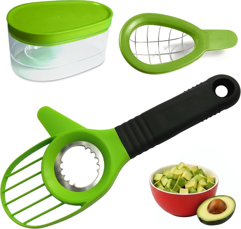 Jugetware Avocado Slicer 3 Piece Set - Avocado Slicer Tool, Cutter, Knife, Peeler, Pitter, Cuber, Dicer & Avocado Keeper For Everything That You Will Ever Need For Your Avocados - Image 3