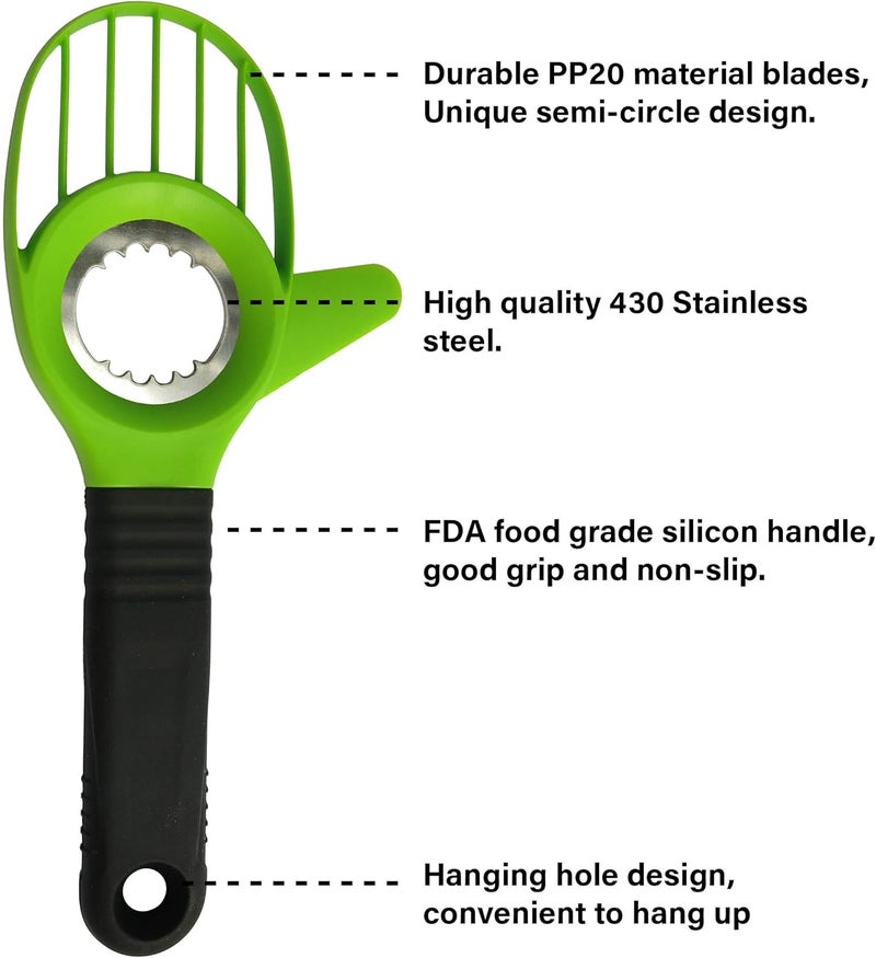 Jugetware Avocado Slicer 3 Piece Set - Avocado Slicer Tool, Cutter, Knife, Peeler, Pitter, Cuber, Dicer & Avocado Keeper For Everything That You Will Ever Need For Your Avocados - Image 5