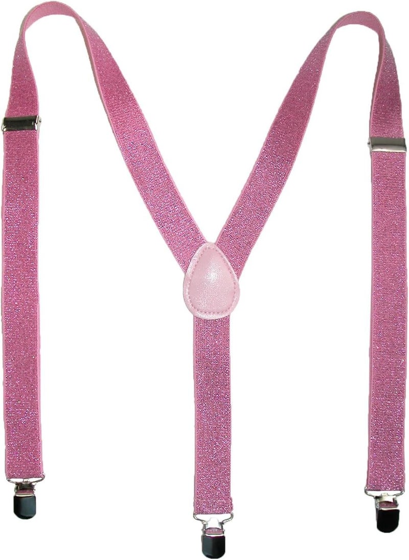 CTM Womens Elastic Glitter ClipEnd Suspenders - Image 1