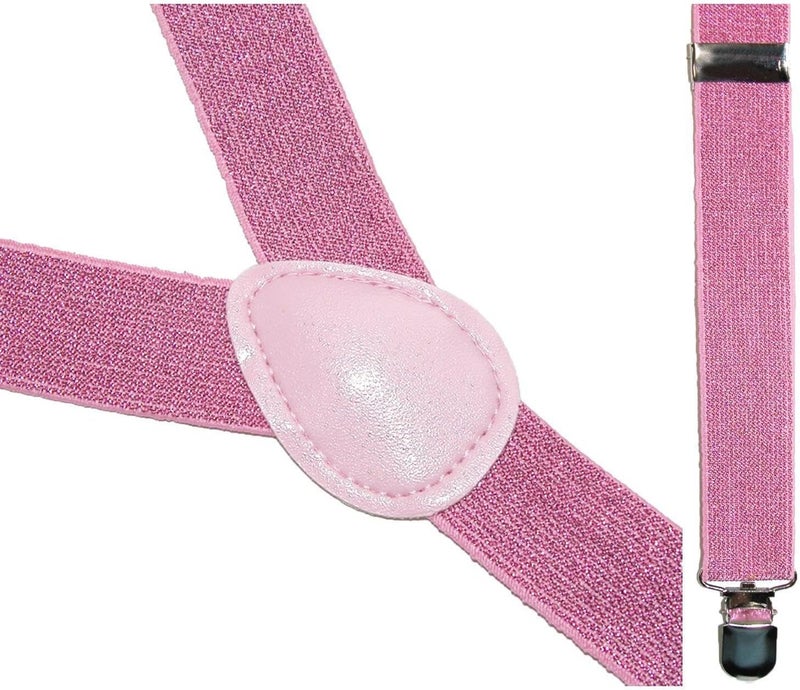 CTM Womens Elastic Glitter ClipEnd Suspenders - Image 2