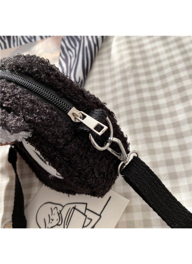 WAOKN Cute Cartoon Plush Crossbody Bag for Girls, New Mobile Phone Key Shoulder Bag for Students, Handbag Crossbody Bag, Soft Fabric Lamb Shape Carrying Bag Sling Bag Small Bag Suitable for Children  - Image 4