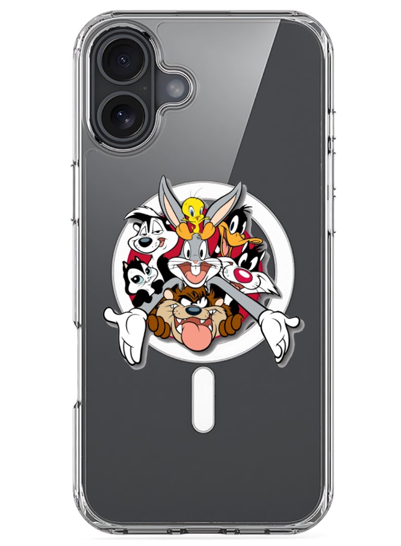 Theodor iPhone 16 Magsafe Magnetic Case Compatible with Wireless Charging, Shockproof Phone Bumper Cover - Looney Tunes - Image 1