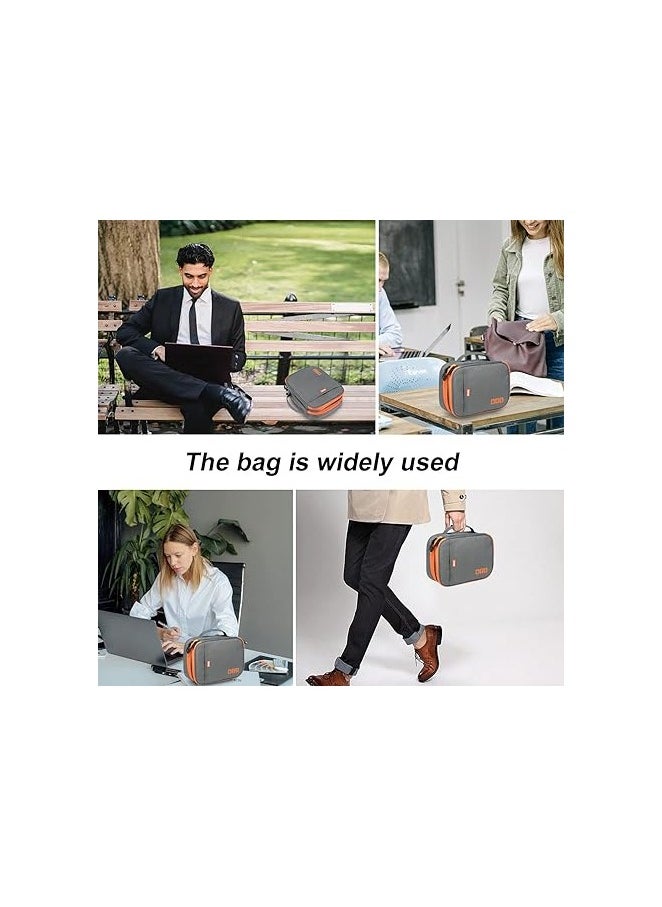 Travel Carry Bag,Double Layer Electronic Accessories Thicken Cable Organizer Bag Portable Case for Hard Drives, Cables, Kindle, iPad mini-L