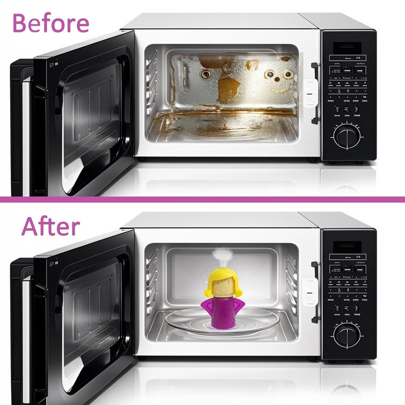 NGT new guide steps Microwave Cleaner Microwave Oven Cleaner High Temperature Steam Cleaning Equipment Tool Fridge Deodorized Easily Crud Steam Cleans Add Vinegar and Water Angry Mama Purple - Image 4