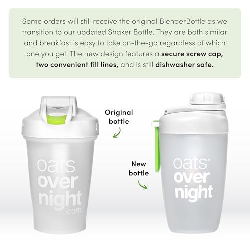 Oats Overnight Vegan Variety Pack - High Protein, High Fiber Breakfast Protein Shake - Gluten Free Oatmeal, Non GMO Protein Oatmeal - Banana Bread, Blueberry Cobbler & More (8 Pack + Shaker Bottle) - Image 4