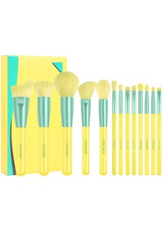 docolor docolor Makeup Brushes 13Pcs Lemon Makeup Brush Set Christmas Gift Premium Synthetic Kabuki Foundation Blending Face Powder Mineral Eyeshadow Make Up Brushes Set  - Image 1