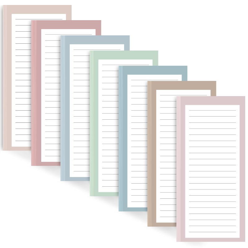 AZUREAL 7 Pack Magnetic Notepads for Refrigerator, 30 Pages/Book Grocery List Magnet Pad for Fridge, Design Magnetic List Pad for Fridge, Grocery List Notepad, To-Do Memos, List - Image 1