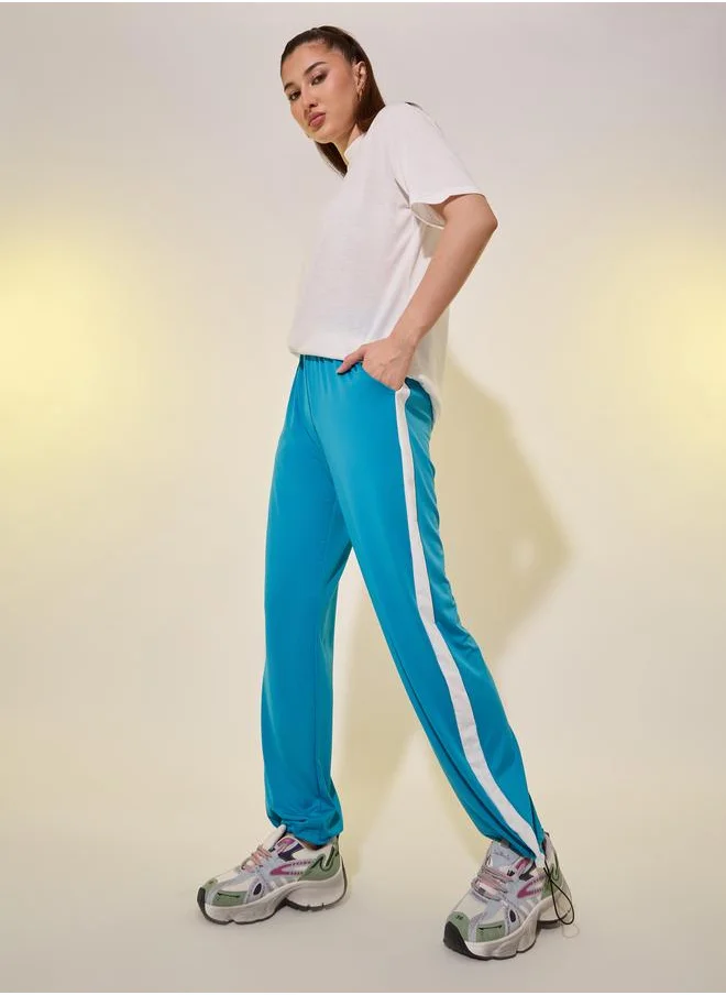 تايك تو Take Two Side Stripe Wide Leg Joggers with Drawstring