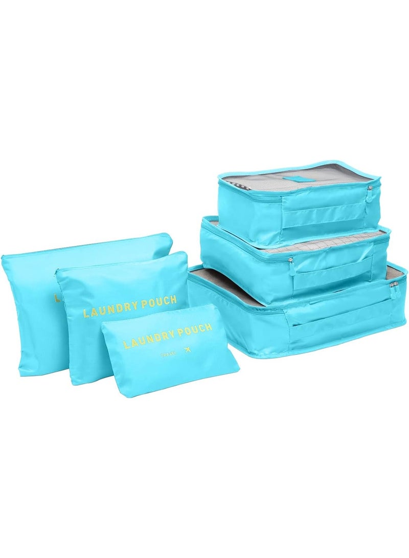 6 Pieces Travel Bag Set Multifunctional Travel Storage Bags Clothes Sorting Bag with Travel Packing Bags Organizer Pouch for Suitcases and Shoes Bags - Image 1