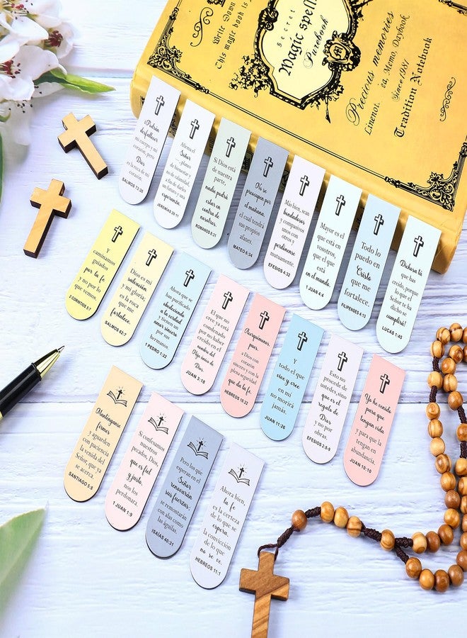 Skyygemm 100 Pack Catholic Bookmark for Woman Spanish Bible Verse Magnetic Bookmarks Separadores De Biblia En Español Spanish Christian Gifts Bulk for Church Activity Party Favor(Pastel,Classic) - Image 3