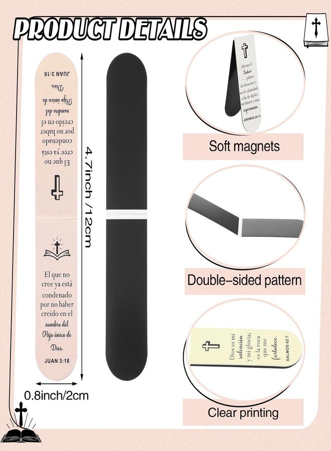 Skyygemm 100 Pack Catholic Bookmark for Woman Spanish Bible Verse Magnetic Bookmarks Separadores De Biblia En Español Spanish Christian Gifts Bulk for Church Activity Party Favor(Pastel,Classic) - Image 2