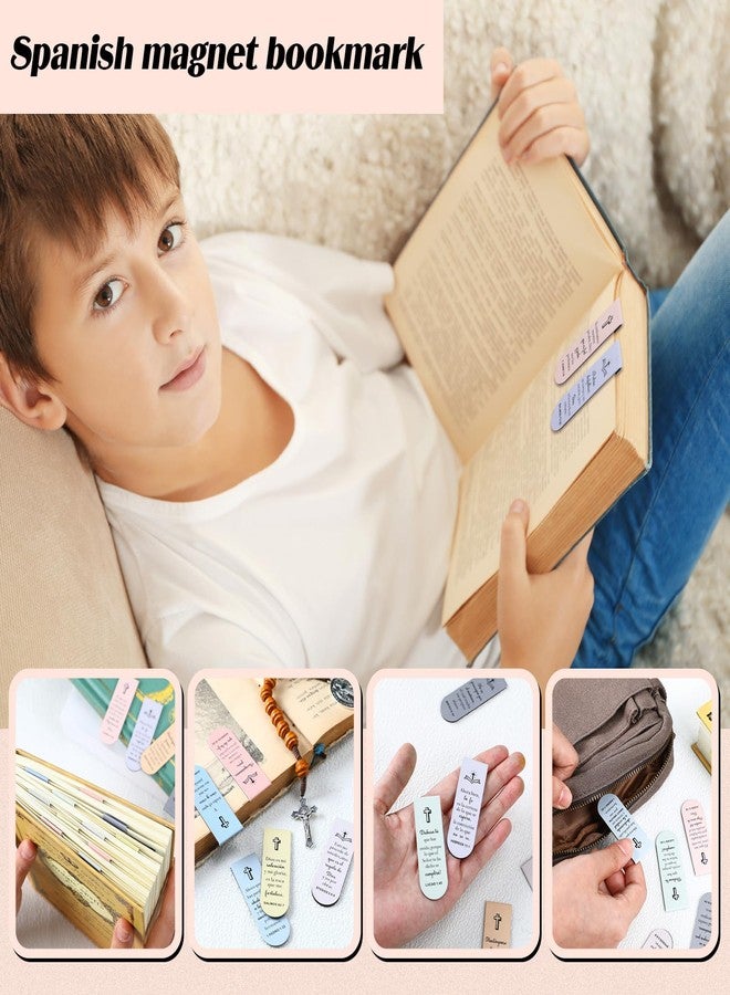 Skyygemm 100 Pack Catholic Bookmark for Woman Spanish Bible Verse Magnetic Bookmarks Separadores De Biblia En Español Spanish Christian Gifts Bulk for Church Activity Party Favor(Pastel,Classic) - Image 4