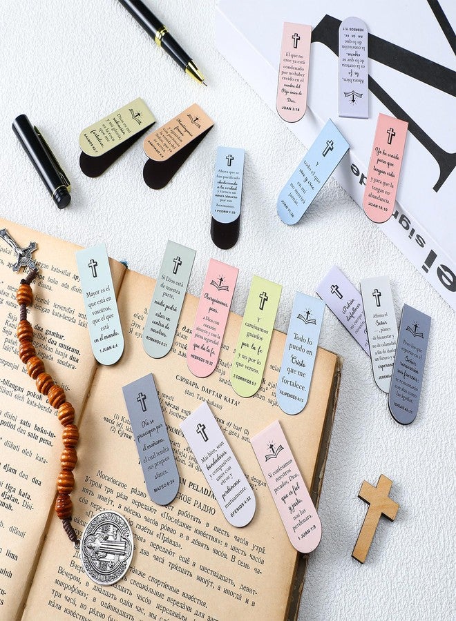 Skyygemm 100 Pack Catholic Bookmark for Woman Spanish Bible Verse Magnetic Bookmarks Separadores De Biblia En Español Spanish Christian Gifts Bulk for Church Activity Party Favor(Pastel,Classic) - Image 5
