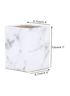 Y&D Leather Square Pen Holder Cup Desk Stationery Storage Box Office Supplies For Office Home Makeup Brush Pencil  - Image 2