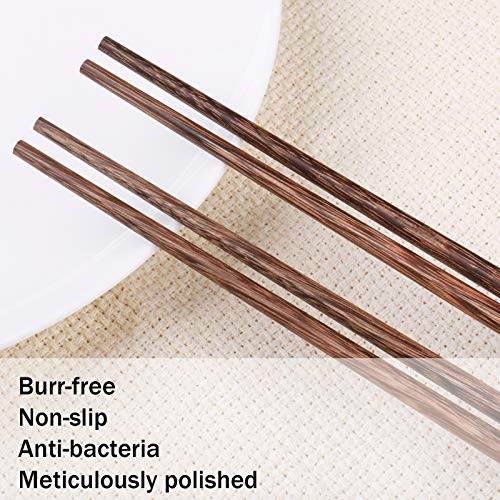 GLAMFIELDS 12 Inches Long Wenge Wood Chopsticks for Hotpot Reusable Chinese Style Chopsticks Kitchen Chop Sticks 2 Pairs - Image 3