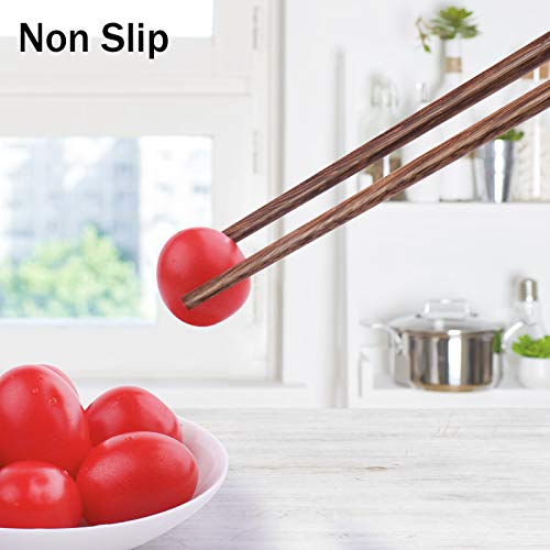 GLAMFIELDS 12 Inches Long Wenge Wood Chopsticks for Hotpot Reusable Chinese Style Chopsticks Kitchen Chop Sticks 2 Pairs - Image 5