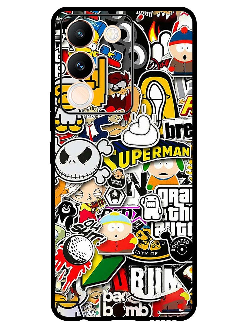 Theodor Protective Case Anti Scratch Shock Proof Bumper Cover For Vivo V29e superhero tags - Image 1
