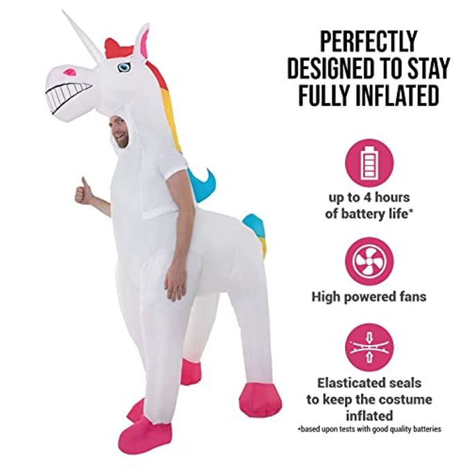 MORPH Adult Unicorn Inflatable Costume Magic Horse Fancy Dress Up Mens Womens Costumes - Image 3