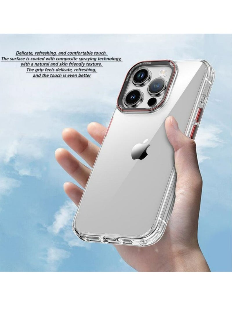 iPhone 15 Pro Max Case with Metal Lens Protection Frame and Matte Metal Buttons, Anti-Yellowing Anti-Drop Explosion-Proof Non-Stick Fingerprint Protective Case for Apple iPhone 15 Pro Max - Image 3
