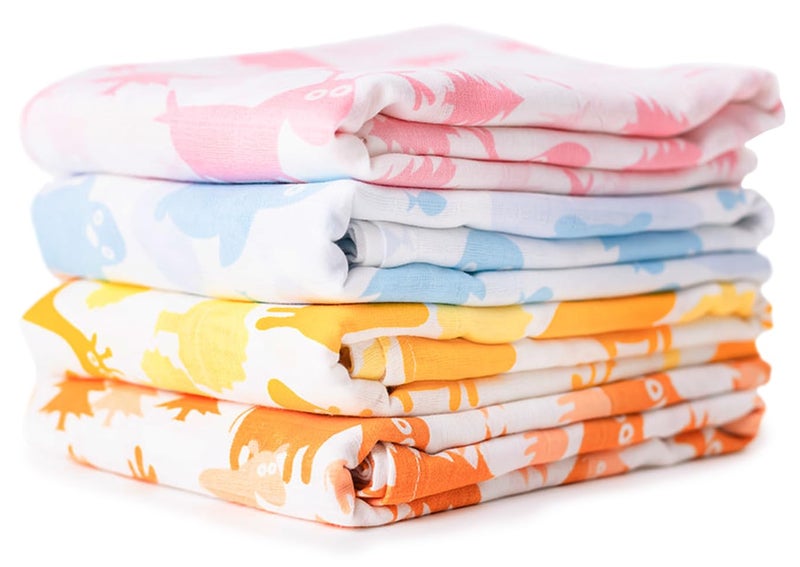 Cuddle Bug CuddleBug Muslin Baby Swaddle Blankets for Boys and Girls Size Large 4 x 4 Feet - Muslin Cotton 4 Pack (Tutti Frutti) - Image 1