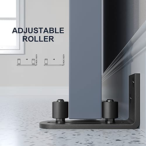 EaseLife Sliding Barn Door Bottom Floor Guide,Ball Bearings Adjustable Stay Roller,Wall Mount System,Flush Flat Bottom Design,2 Assemble Setup Options,Fit All Size Door,Black - Image 4