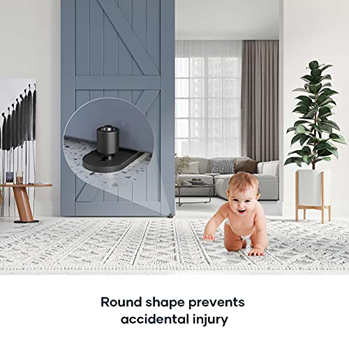 EaseLife Sliding Barn Door Bottom Floor Guide,Ball Bearings Adjustable Stay Roller,Wall Mount System,Flush Flat Bottom Design,2 Assemble Setup Options,Fit All Size Door,Black - Image 3
