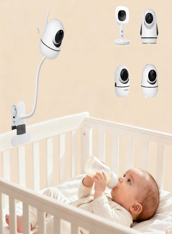 حامل مراقبة أطفال عالمي متوافق مع أجهزة HelloBaby HB6550/HB65/HB66/HB248/HB6351/HB40/HB6339 وANMEATE SM935E، مناسب لكاميرات مراقبة الأطفال مقاس 1/4 بوصة، ذراع مرن قابل للتعديل، عبوة من قطعتين - Image 2