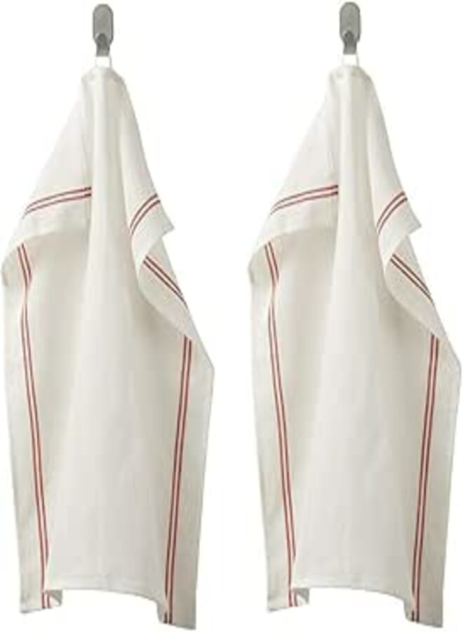 Branded HILDEGUN Tea Towel Large, Kitchen, Restaurant 45x60cm [Red/White 2in1pack]