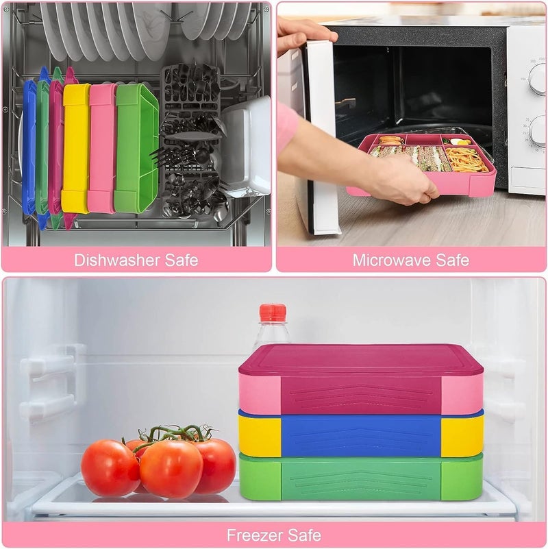 Lunch Box for Kids With Compartments - Leak-Proof Bento Box for Girls and Boys, Perfect for School, Nursery & Trips (Pink Rose) - Image 5