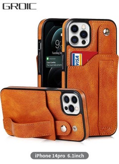 GROIC Iphone 14 Pro Case 6.1 Inch, Luxury Leather Wallet Style Business ...