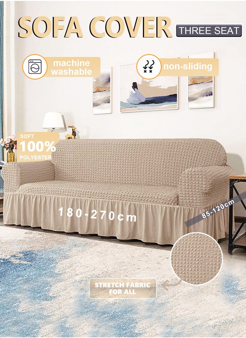 sofa cover 3 seater Super Stretchable Wrinkle-free Full Coverage Couch Slipcover Exquisitely Detailed Slip Flexible Resistant Jacquard Sofa Cover Khaki Brown 140-280cm - pzsku/Z8A8F817C83834DB60001Z/45/_/1726336557/1fb3a36d-510f-448e-b39a-cb47b08e50c1