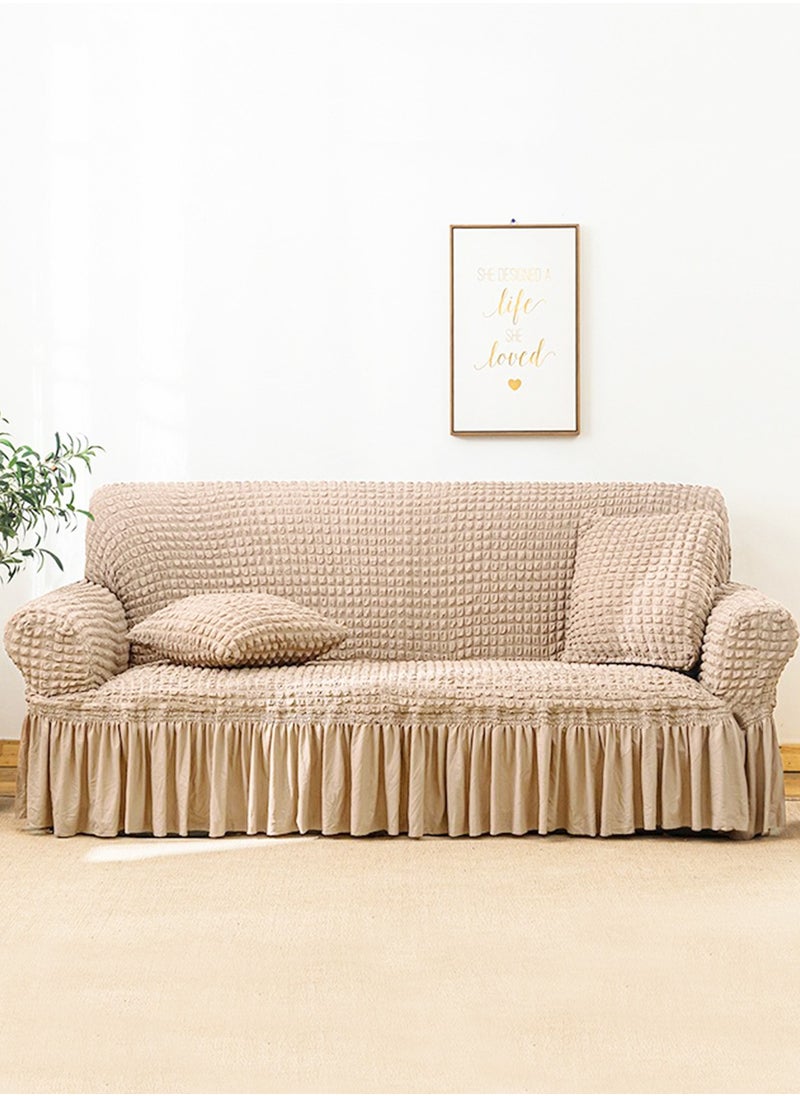 sofa cover 3 seater Super Stretchable Wrinkle-free Full Coverage Couch Slipcover Exquisitely Detailed Slip Flexible Resistant Jacquard Sofa Cover Khaki Brown 140-280cm - pzsku/Z8A8F817C83834DB60001Z/45/_/1726336598/01415929-952a-4e91-a797-4c4b63aed33b