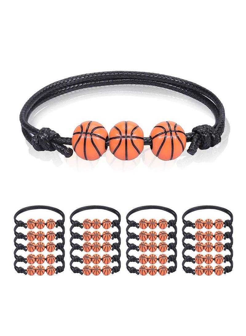 Sweet seven Soccer Baseball Basketball Softball Beads Bracelets - 20 PCs Sports Party Favors. Adjustable & Inspirational. Get Motivated & Stylish Today! - Image 1