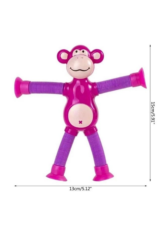 Monkey Tube Toy with Telescopic Suction Cups | Pop Tubes Fidget Sensory Toy | Shape-Changing Fidget Tubes for Kids | Stress-Relief Sensory Play Toy with Suction Cups | 1 Pc | Random Colour - Image 4