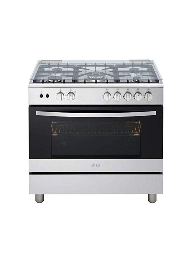 LG 5 Burner Gas Cooker 90 x 60 cm, 1 year warranty FA415RMA Black/Silver - Image 1