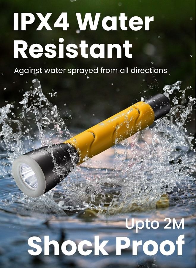 Varta Powerful and Reliable LED Flashlight for Outdoor Sports F20 with Precision Focusing and Easy-to-Use Large Pressure Switch with 2xAA Batteries - Image 4