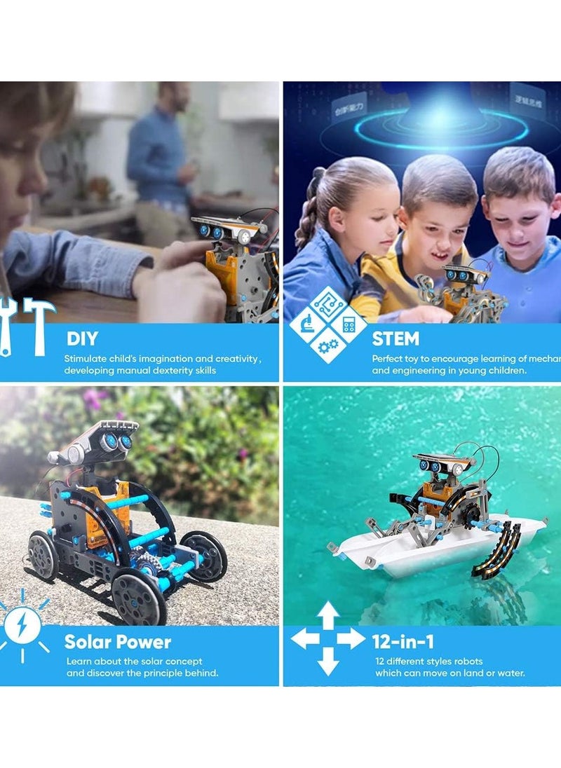 أوريتي Oriti stem 12 في 1 تعليم ألعاب الروبوت الشمسية-190 قطعة ديي مجموعة تجارب علوم البناء للأطفال  - Image 4