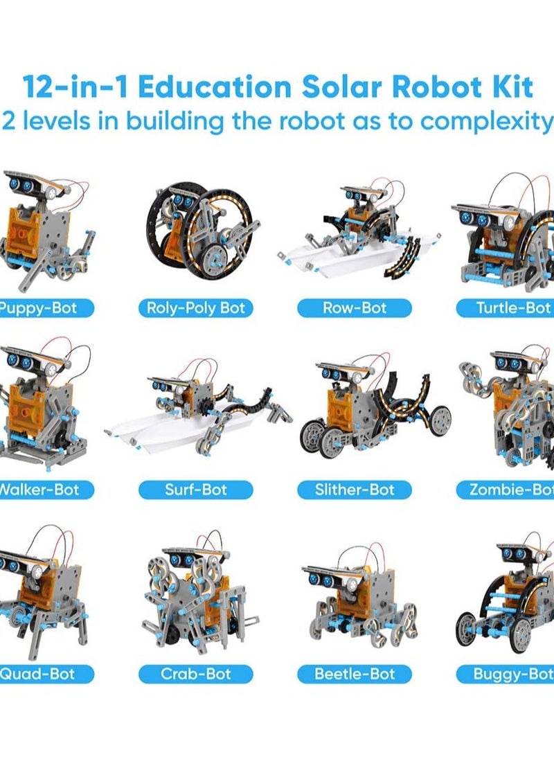أوريتي Oriti stem 12 في 1 تعليم ألعاب الروبوت الشمسية-190 قطعة ديي مجموعة تجارب علوم البناء للأطفال  - Image 2