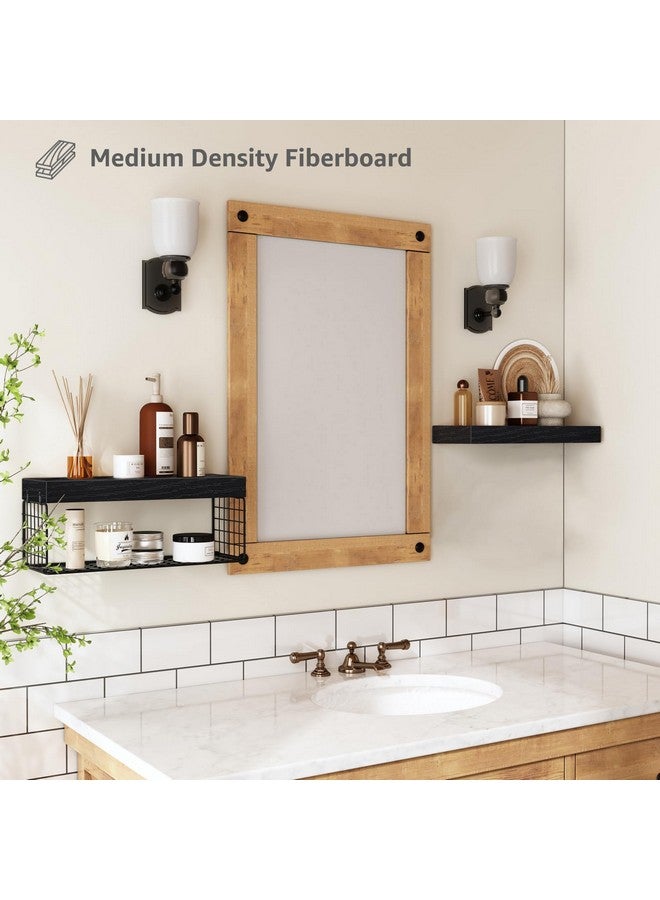 QEEIG Bathroom Shelves Over Toilet - Wall Mounted Floating Shelves Toilet Paper Storage Small Farmhouse Decor Shelf 16 inch Set of 2, Black (019-B2) - Image 4