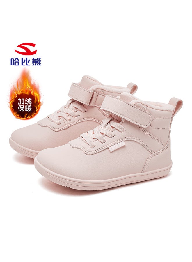 Habixiong Two Cotton Winter Children's Leather Boots Fleece-lined Cotton Shoes Short Boots Boys And Girls Cold-proof Walking Shoes Outlet
