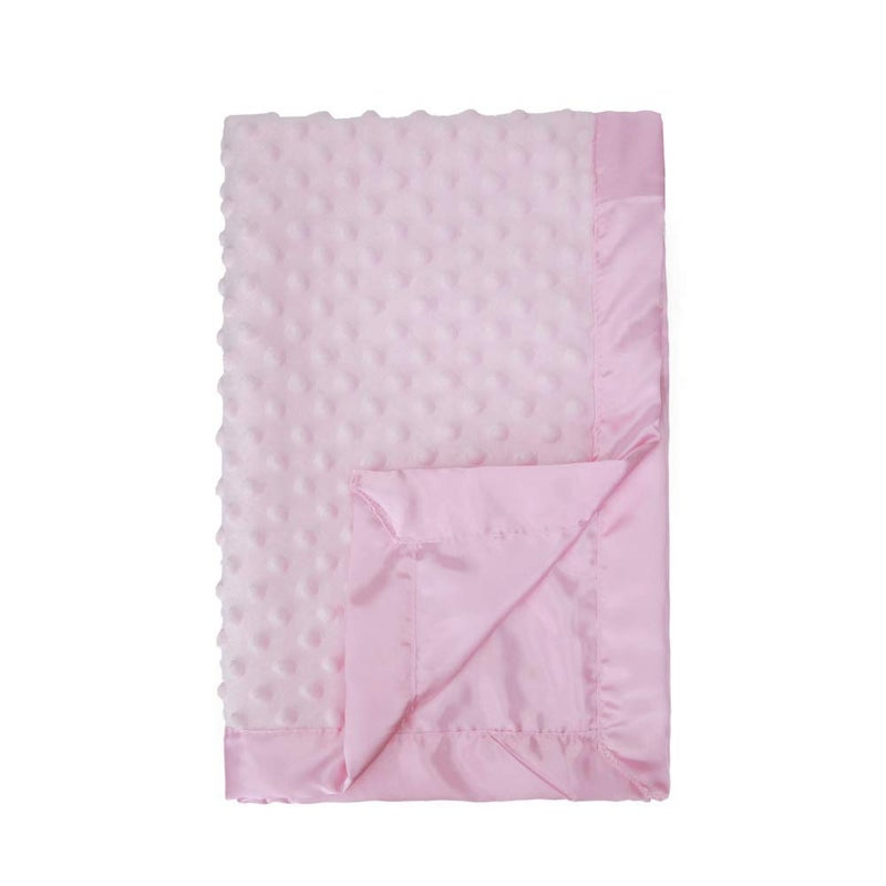 Pro Goleem Baby Soft Minky Dot Blanket with Silky Satin Backing Baby Gifts for GirlsPink 30 x 40