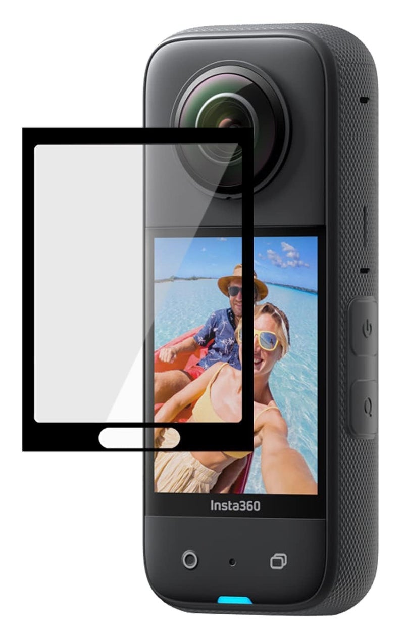 Power Smart Tempered Glass Screen Protector Compatible with Insta 360 X3 Camera with Full Screen Coverage