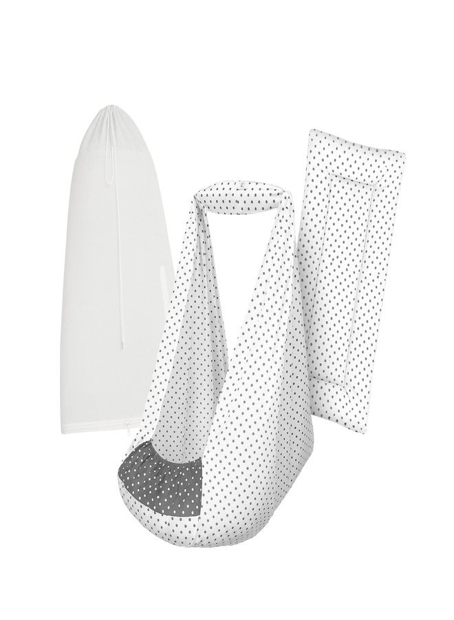 beetot Baby Cradle Set Swing/Jhula (Thottil Cloth, Palna, Dolna) | Hanging Cradle Cloth with Removable Bed and Mosquito Net | Up to 15 kg | CRA-MELANCHI LT DOT - Image 1