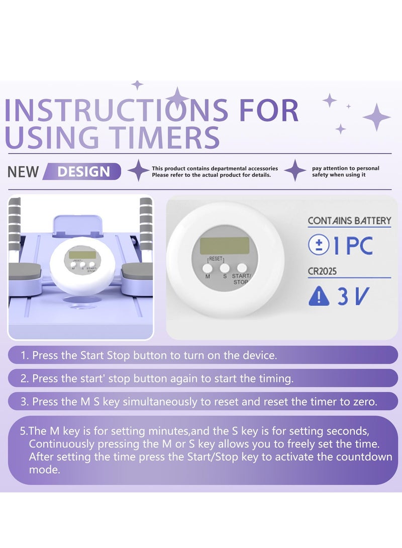 S-Color Pilates Board Foldable, Pilates Reformer Set with Pilates Bar, Timer for Home Gym - Reformer Yoga Machine Full Body Workout Yoga Equipment Kit for Women and Men (Purple) - Image 4