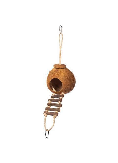 Prevue Hendryx Prevue Pet Products 62801 Naturals Coco Hideaway with Ladder Bird Toy,1 Count (Pack of 1)