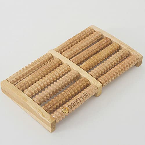 DRIXTY Wooden Body Stress Buster and Acupressure Point Device Relaxation Health Care Product Legs Pain Relief Wood Massager Roller/Foot Massager Roller (Wooden) - Image 1